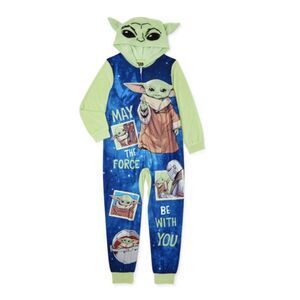 Baby Yoda Union Suit Hooded Pajamas Boys Star Wars Mandalorian…